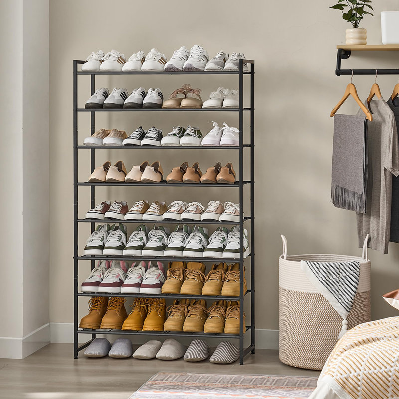 8 Tier Shoe Rack, Metal Shoe Organizer, Shoe Rack Max Holds 40 Pairs,Shoe Storage Shelf for Closet,Entryway, Black