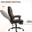 Fauteuil de bureau brun foncé avec repose-pieds - inclinable et ergonomique pour une grande et grande maniabilité