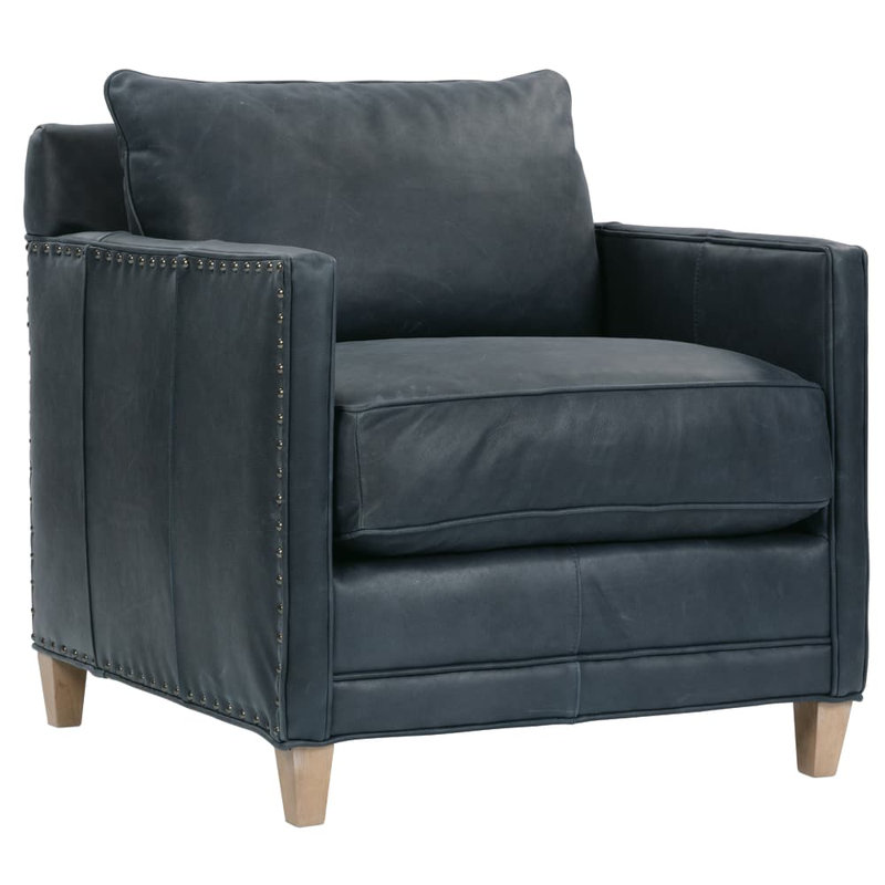 Springfield Nubuck Armchair, Slate Leather (KL230-04)