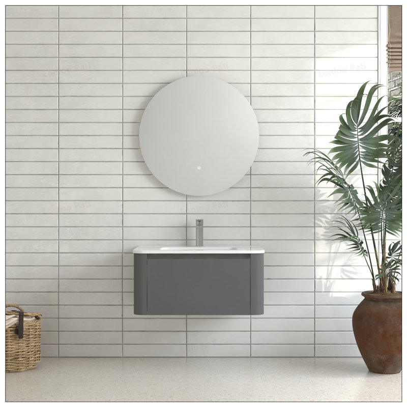 Meuble-lavabo mural 30 po avec lavabo en céramique, 30"