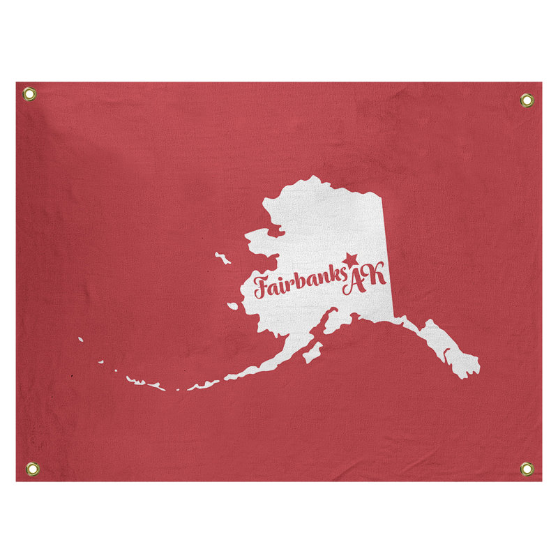 Tapisserie murale alaska fairbanks, H 26 po x l 36 po, Rouge