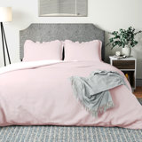 Ultra Soft Reversible Crinkle Washed Microfiber Duvet Cover Set