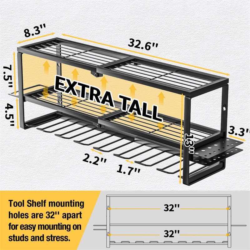 Heavy Duty Power Tool Organizer Wall Mount