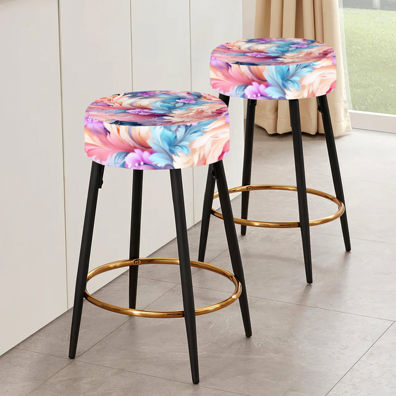 Ensemble de 2 tabourets de bar roses