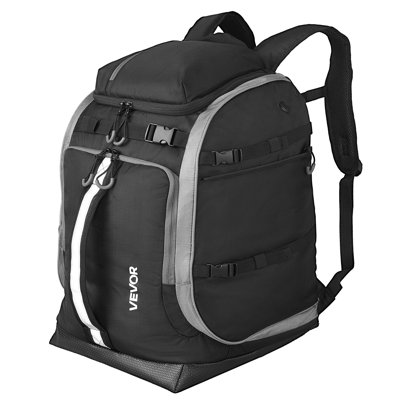 Ski Boot Bag, 65L, Snowboard Boots Travel Backpack for Men Women, with Waterproof Exterior & Bottom, Durable 1680D Oxford, Bag for Skis, Snowboard, Helmet, Goggles, Gloves, Accessories (Black).