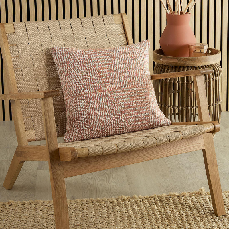 Talaya Geometric Square Throw Filled Cushion, Terracotta