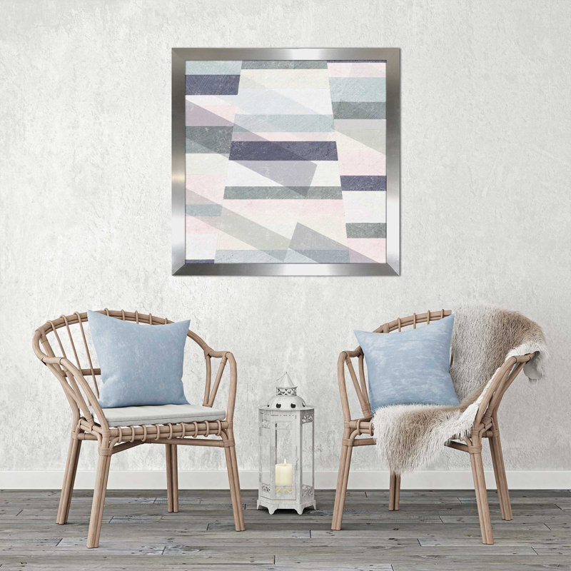 «Pastel Reflections II», reproduction d'art sur toile, H 21,5 po x l 21,5 po x P 0,75 po, Encadrement argenté