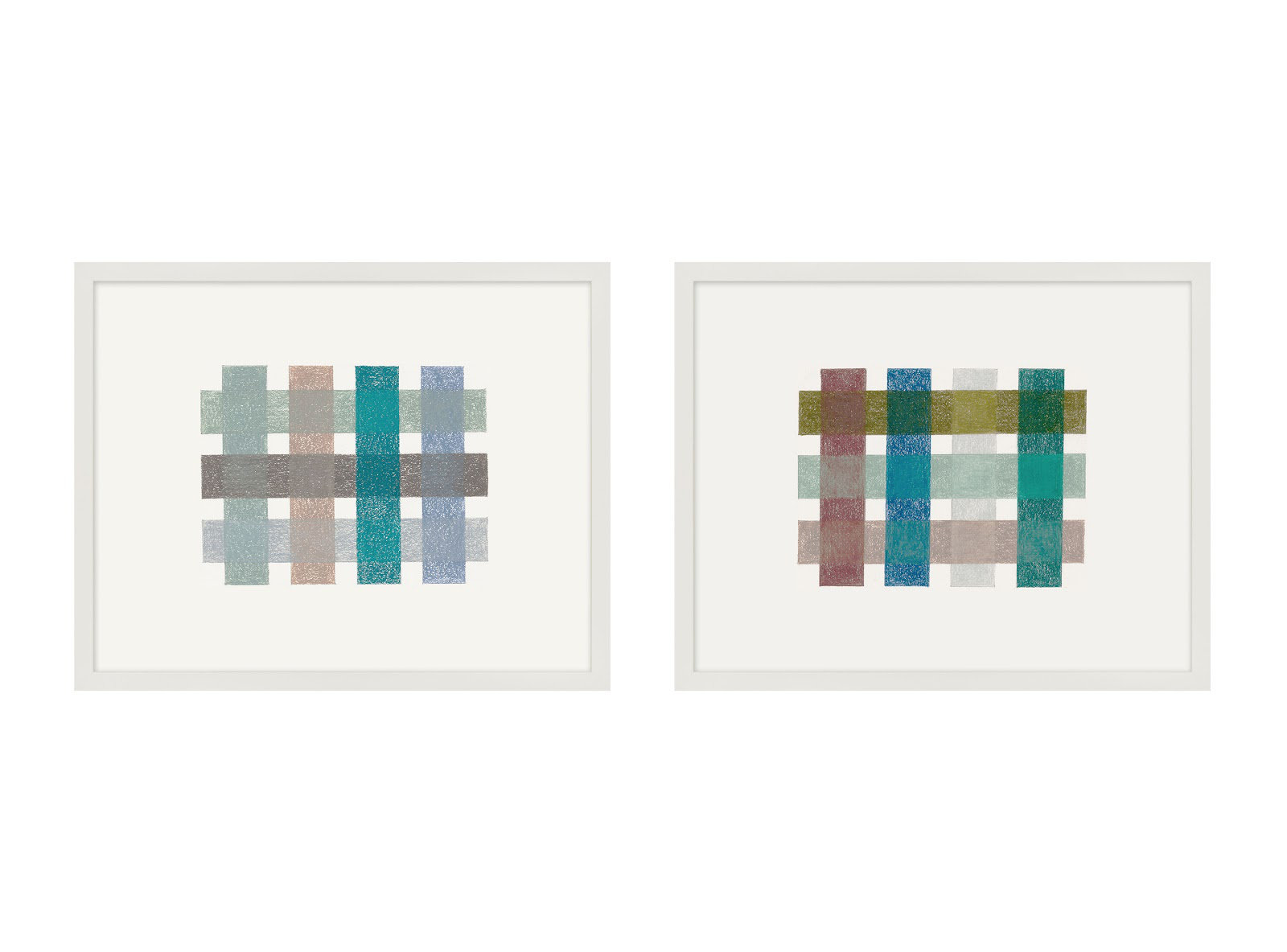Gridlock Horizontal by Beth James, White Framed, 24'' H x 60'' W x 1.25'' D