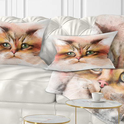 Coussin lombaire en aquarelle pour chat animal