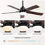 Ventilateur de plafond à profil bas de 42 pouces avec 5 pales et commande silencieuse réversible de moteur à courant continu avec lumière DEL