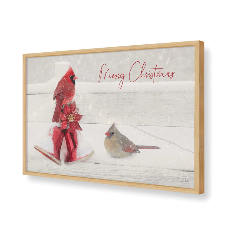 «Holiday Greeters» par Lori Deiter, reproduction d'art, L 18 po x H 12 po, Tanné, Impression encadrée