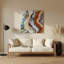Aquarelle abstraite, art mural gris en métal 80-993394013