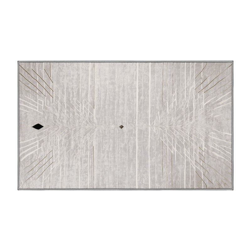 Machine Washable Gray Area Rug, Rectangle 8' x 10'