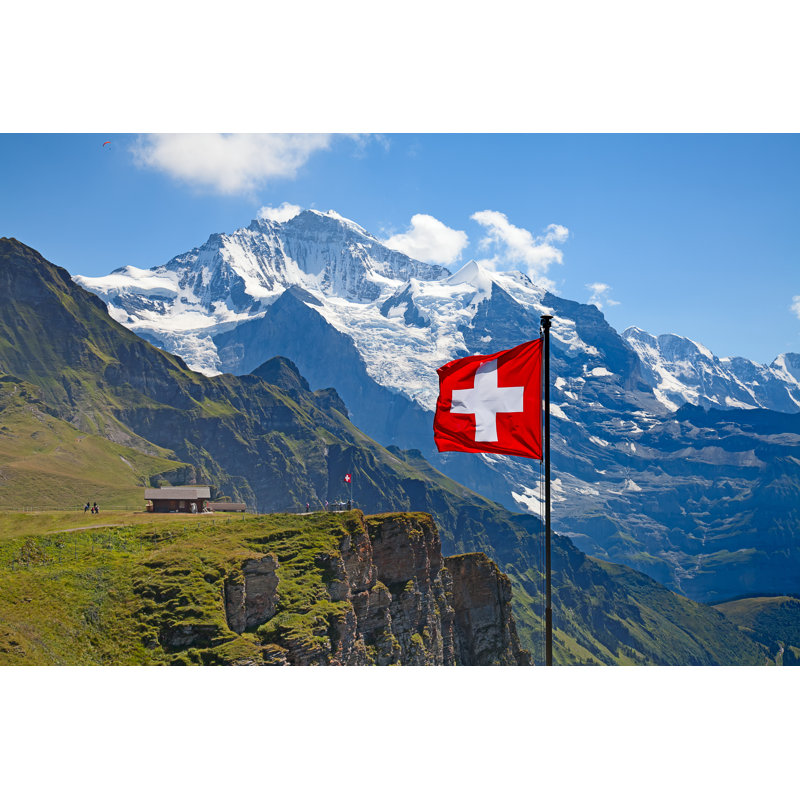 Swiss Flag - Wrapped Canvas Print, 30cm H x 46cm W x 3.8cm D