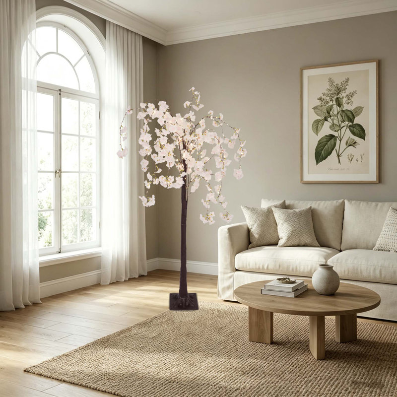 Lampe sur pied à branches 59 po, cerisier en fleurs avec télécommande, huit effets lumineux