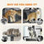 Tour pour arbre à chat 54 po avec poteaux à griffer, condos pour chat, gris foncé-398512945-398512939
