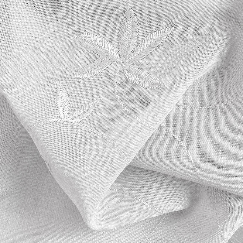 Elland Semi Sheer Curtain Single Panel, White, 52" x 54"