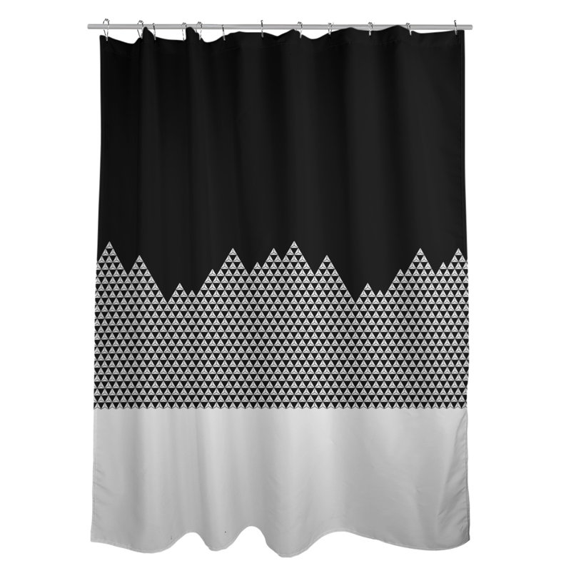Rideau de douche simple Mountain, Noir