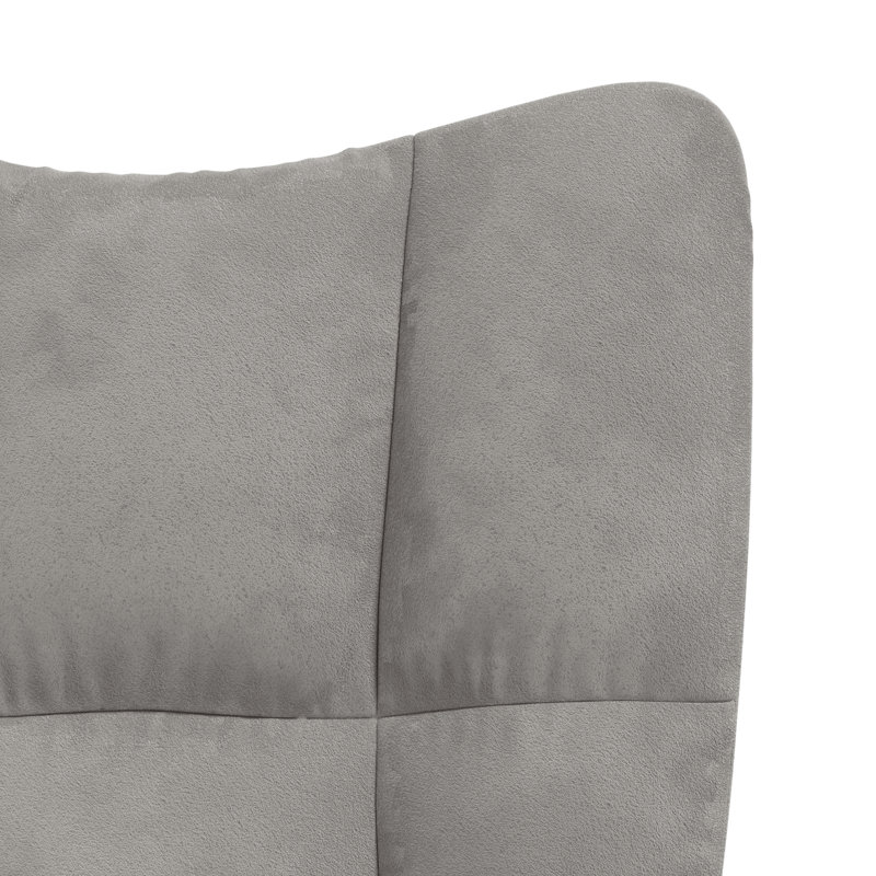 Chaise berçante en velours Khennedi, Gris foncé