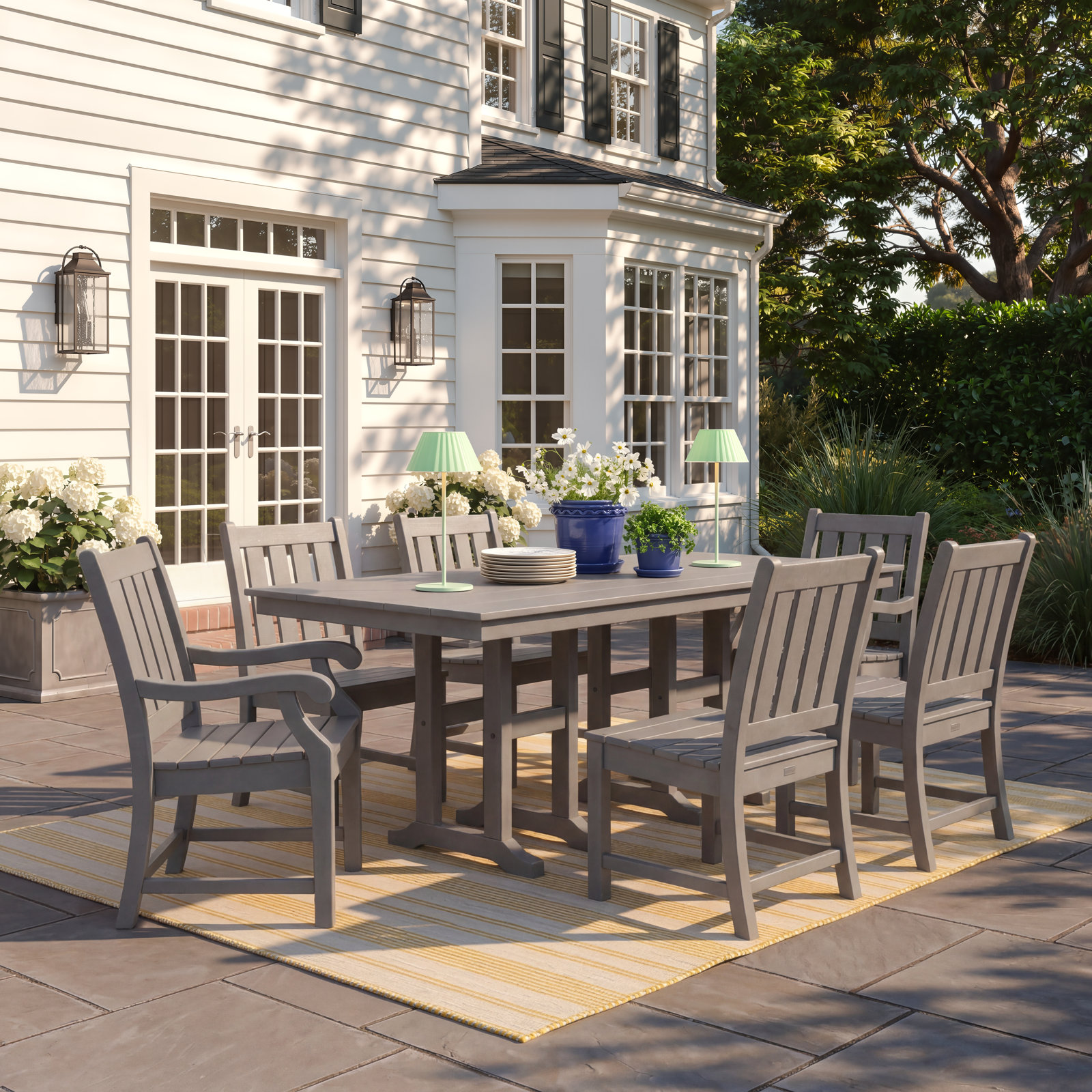POLYWOOD® Verlyn 72" Patio Dining Set, Black