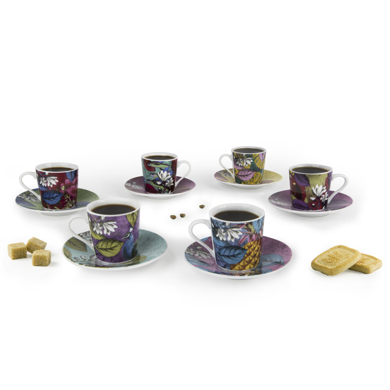 Rhapsody Porcelain Espresso Cup and Saucer