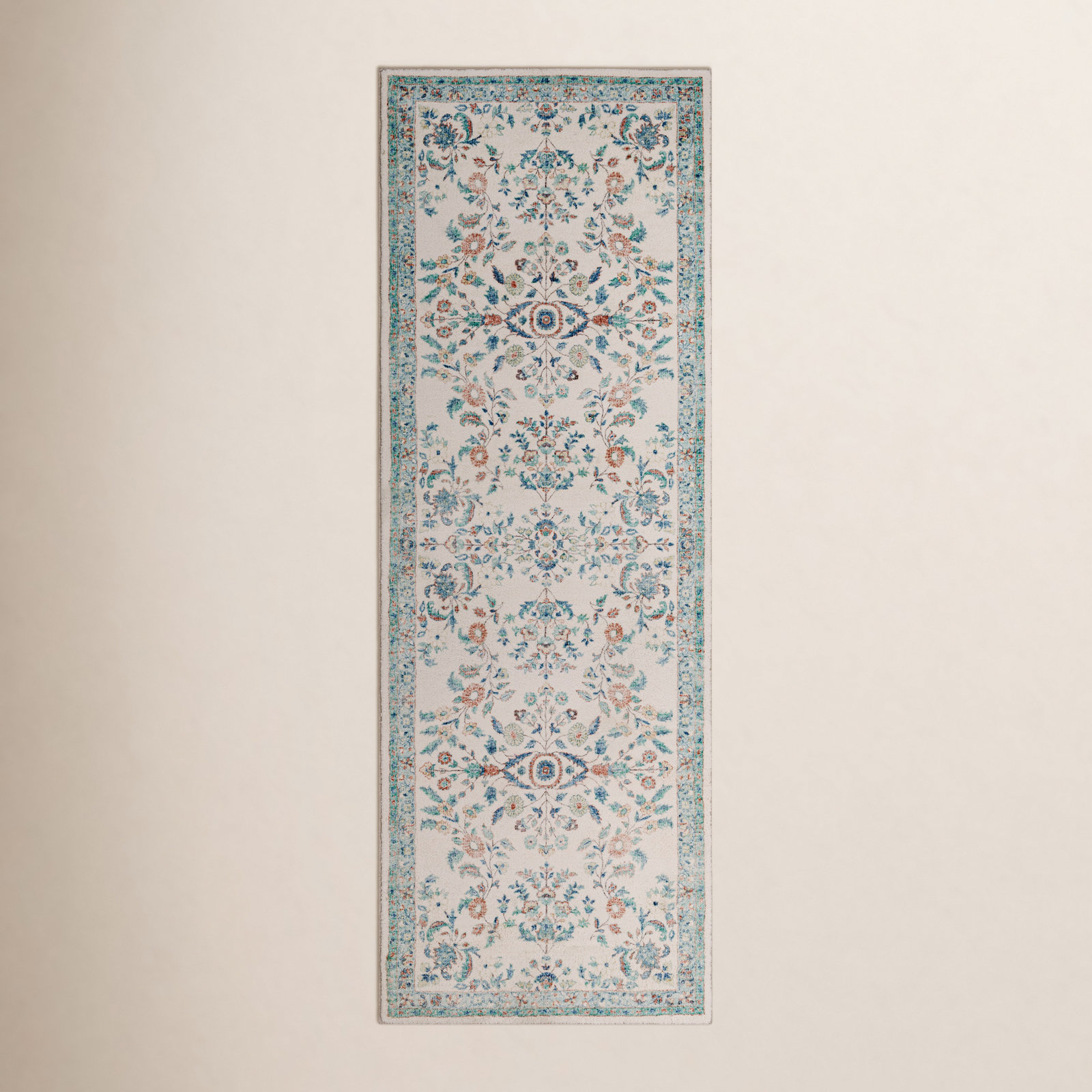 Berger Floral Cream Rug, Runner 2'6" x 7'6"