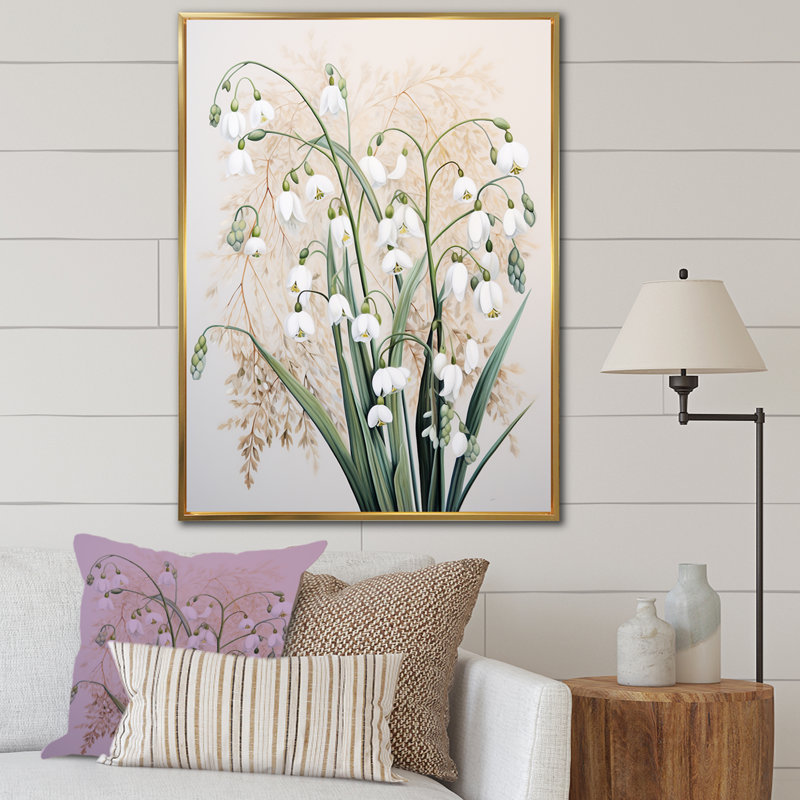 Neige au clair de lune Galanthus Nivalis, Cadre photo blanc, 32" H x 16" W