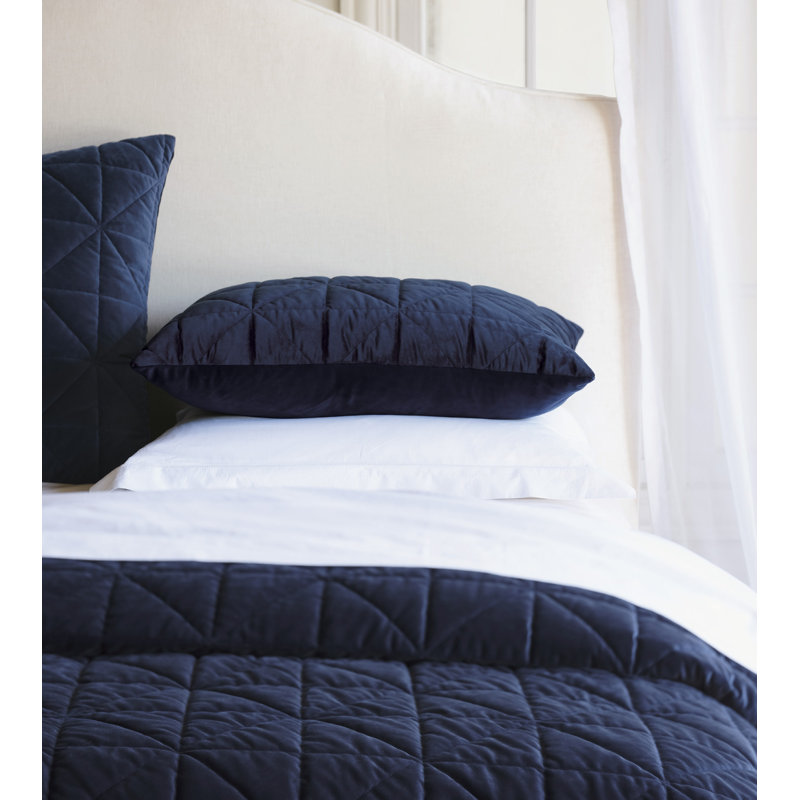 Nova by De Medici Quilted Velvet Sham, Euro, Blue