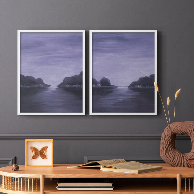 Améthyste au clair de lune I - reproduction encadrée de qualité supérieure - prête à être accrochée - aucun clou requis - aucun clou requis