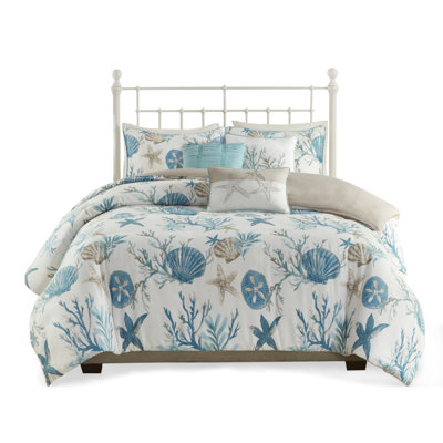 Luxurious Cotton Sateen Bedding Sets, Coastal Design, Ideal For Modern Bedrooms