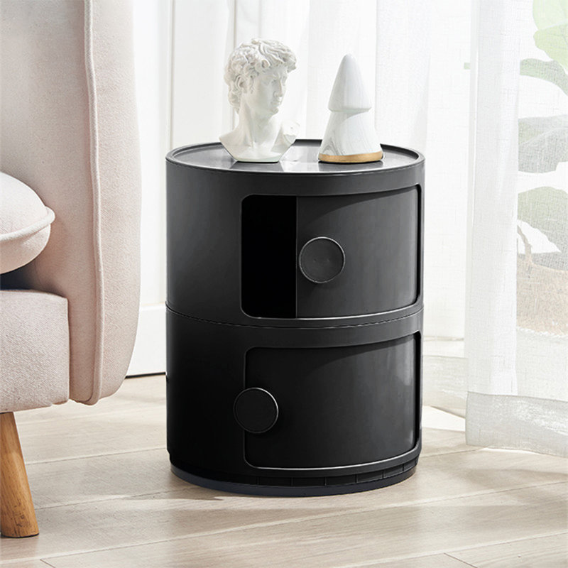 Kinsli Side Table with Storage, Black