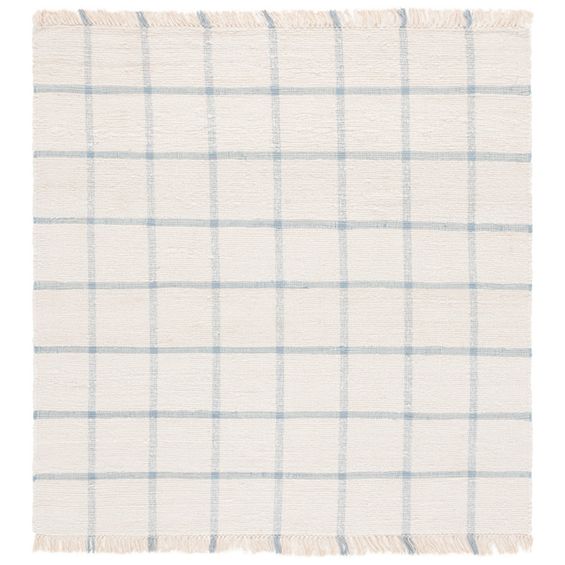 Tapis Montauk 322 ivoire / bleu, Carré 6 pi