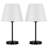 15.4 Inch Tall Table Lamps with Metal Base&Fabric Lamp Shade