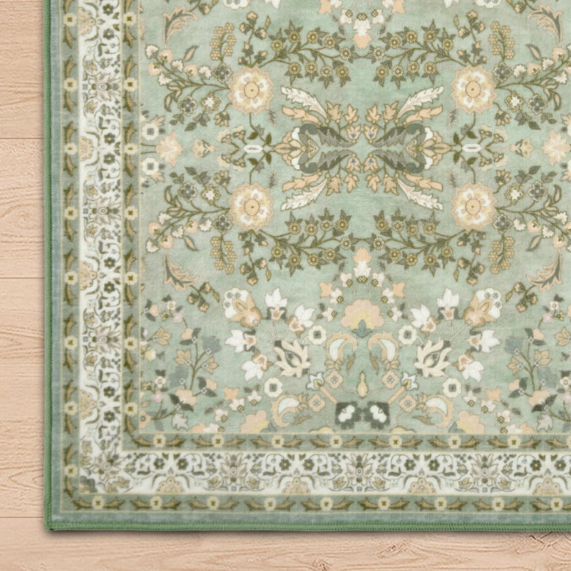 Tapis lavables imprimés Flynn JS, Ethnic Sage, 2 pi x 8 pi