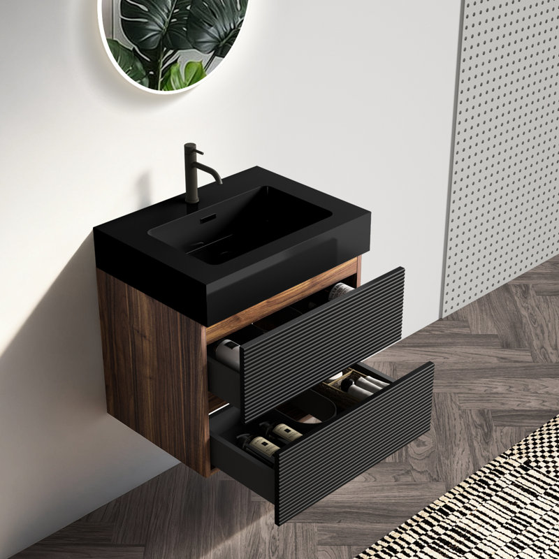 Single Bathroom Vanity with @Solid + Manufactured Top