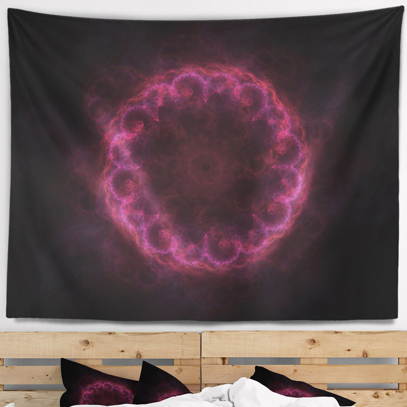 Tapisserie florale florale radiale foncée, H 32 po x l 39 po