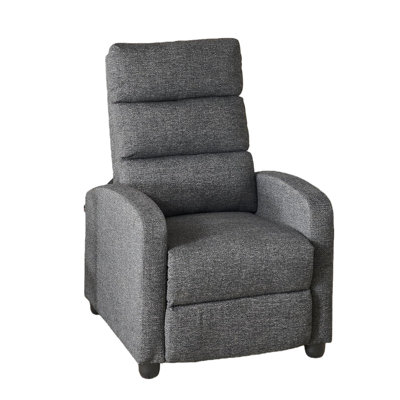 19" W Modern and Soft Touch Faux Chenille Fabric Comfortable Upholstered  Manual Recliner