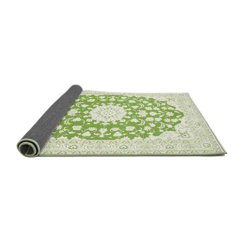 Tapis traditionnel vert / gris Danwood, Rond 5 pi