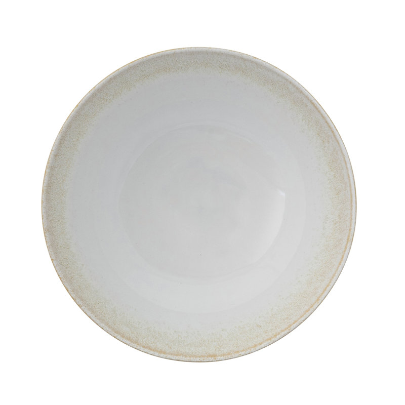 Stoneware Pedestal Bowl In Reactive Glaze
