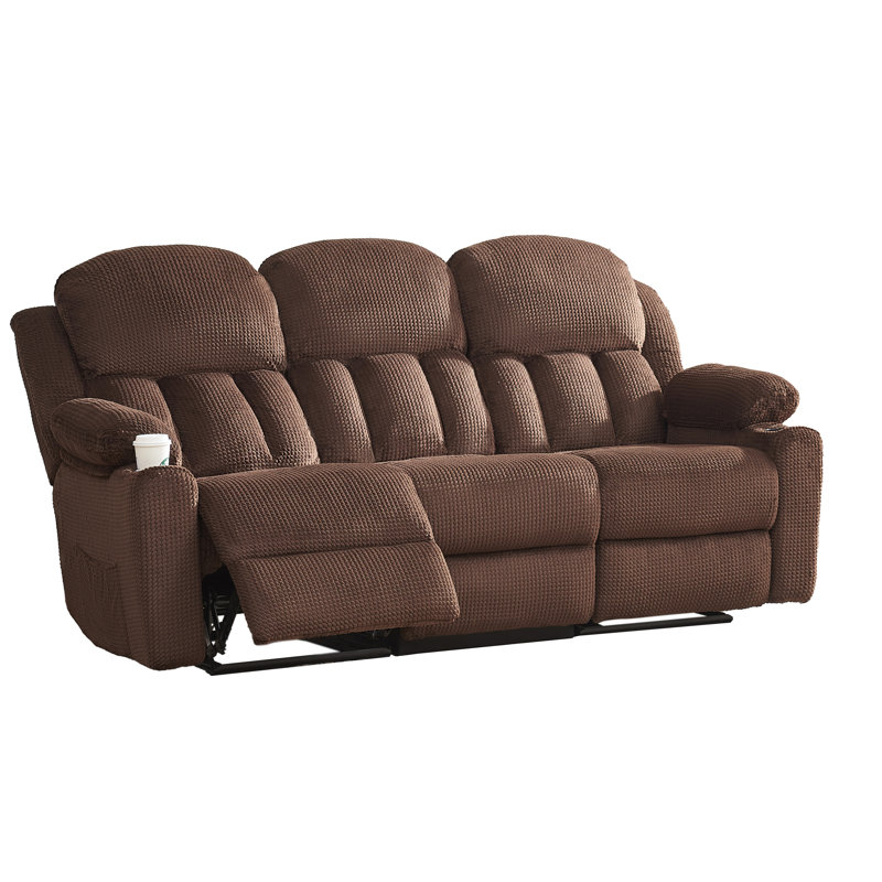 Modern 3-seater Recliner Sofa With Dual Wingback And Plush Fabric Upholstery
