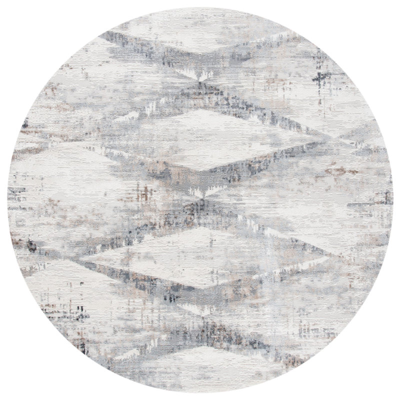 Knisley Cotton Geometric Rug, Round 6'7"