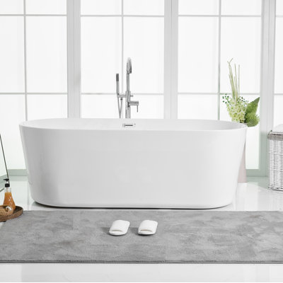 Jakeil 71'' x 31.4'' Soaking Acrylic Bathtub