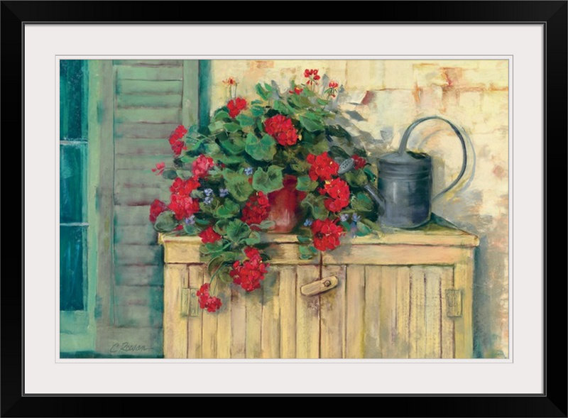 «Gardeners Still Life» - reproduction, H 28 po x l 38 po x P 1 po, Cadre noir