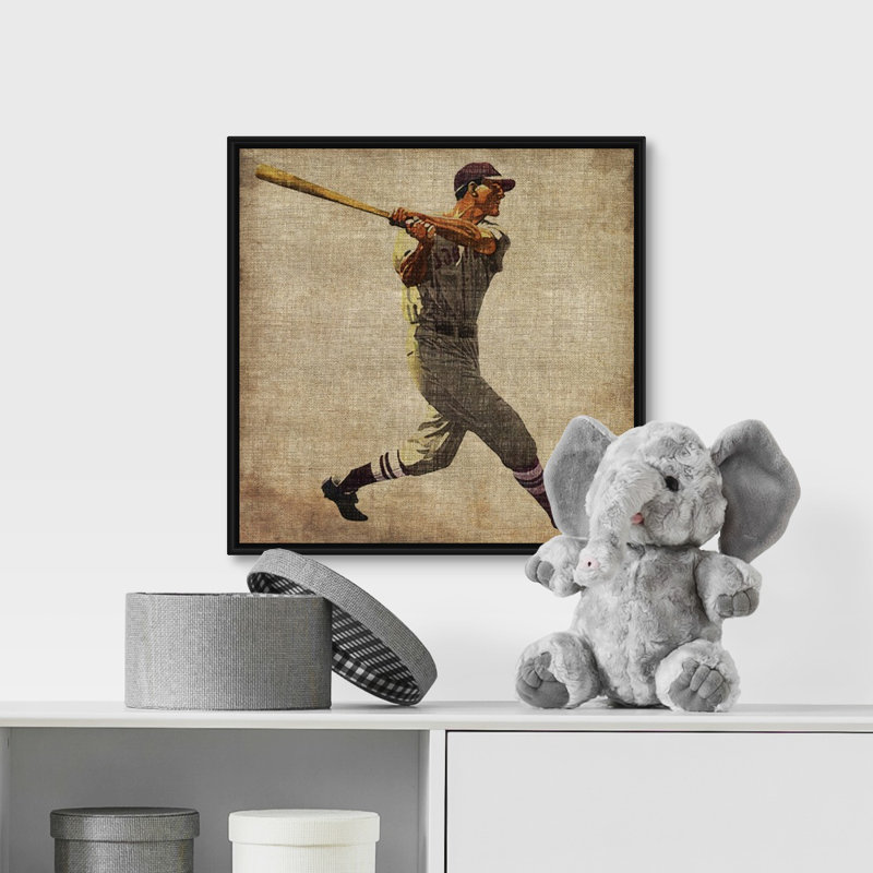 Art de Matthew Sports VI, H 16 po x l 16 po x P 1,75 po, Cadre flottant noir