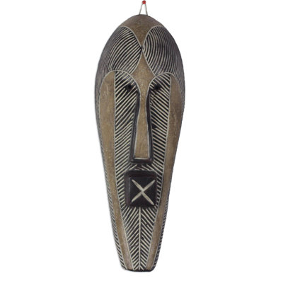 Masque en bois africain songye man