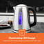 GEEPAS Illuminating Electric Kettle 2 Slice Bread Toaster & Microwave Kitchen Combo Set | 1.7L 2200W Stainless Steel Cordless Jug Kettle | 1000W Toaster 20L 700W Solo Manual Microwave Countertop Set