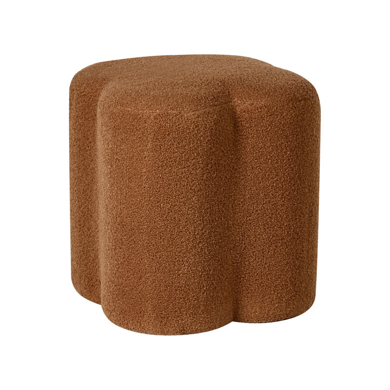 41cm Wide Irregular Solid Colour Pouffe Ottoman, Brown