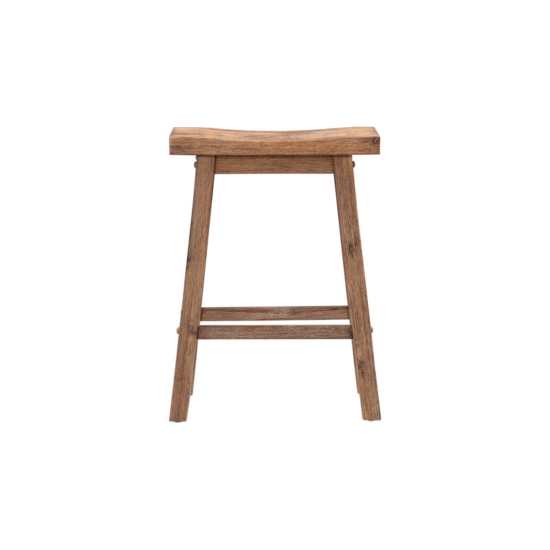 Alessandro Counter Stool with Solid Wood Frame, Barnwood Wire-Brush, Counter Stool (24" Seat Height), 1