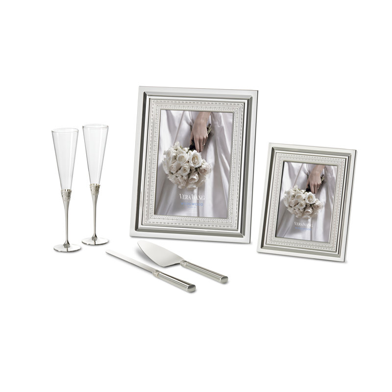 Vera Wang Silver Rectangle Picture Frame with Embossed Detail
