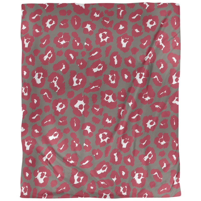 Housse de couette à imprimé léopard Throwback, Rouge / Mauve, Microfibre, Housse de couette simple TG